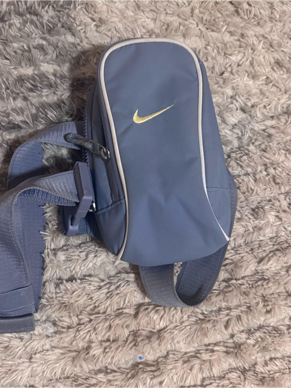 Nike Light Blue Sling Belt Bag with Yellow Swoosh